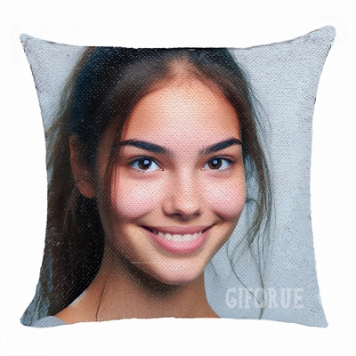 Custom Two Photos Sequin Magic Pillow Clever Gift